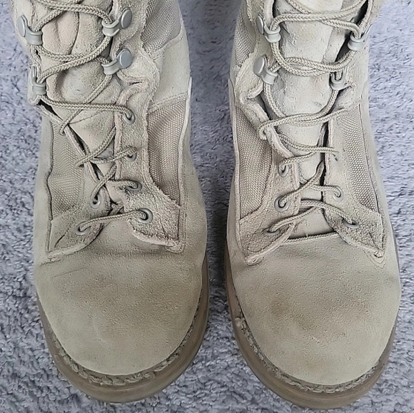 Vtg Addison Tactical Boots Mens 12 Beige Tan Vibram Desert Combat Military Army main image 15